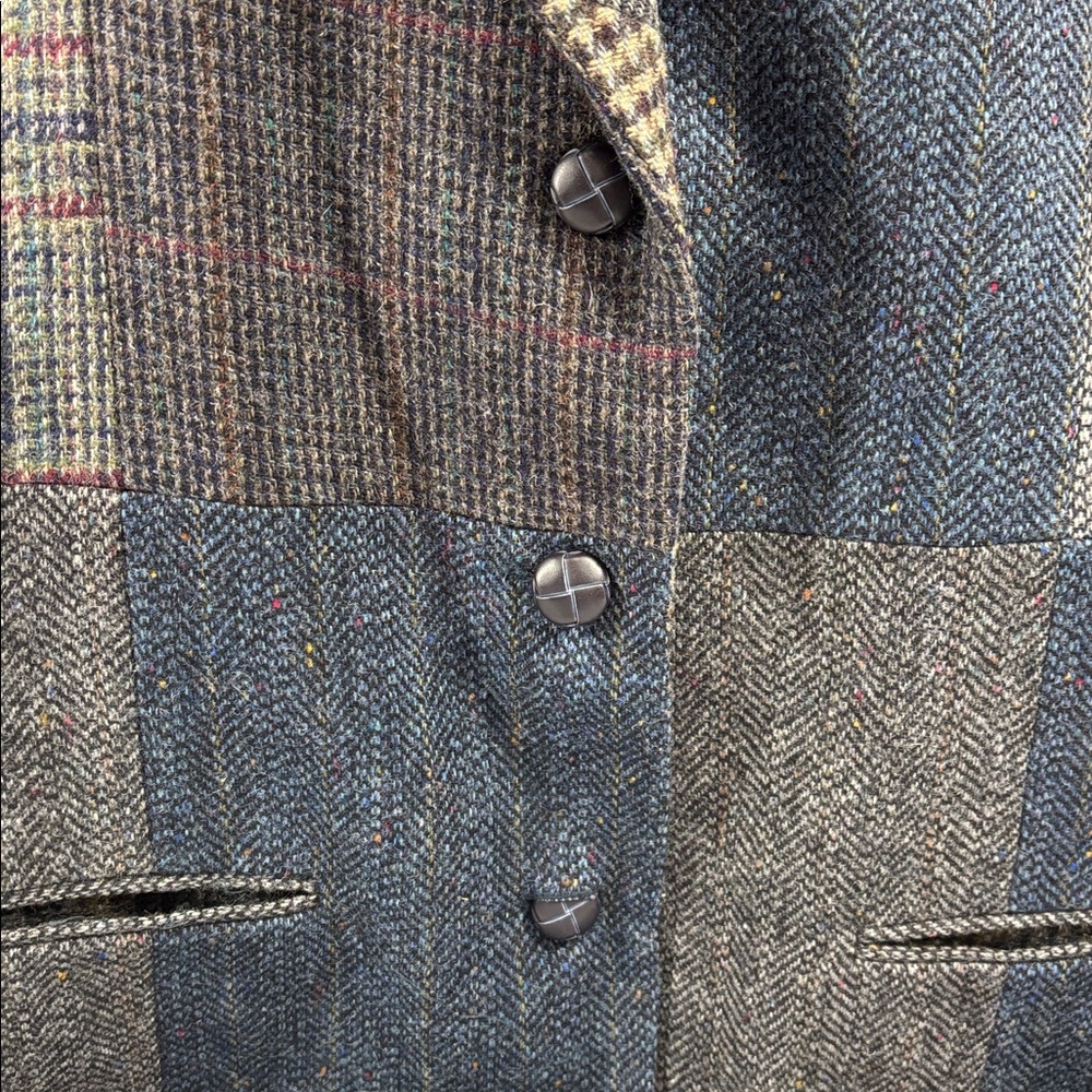 International Scene Vintage Patchwork Wool Blazer… - image 2